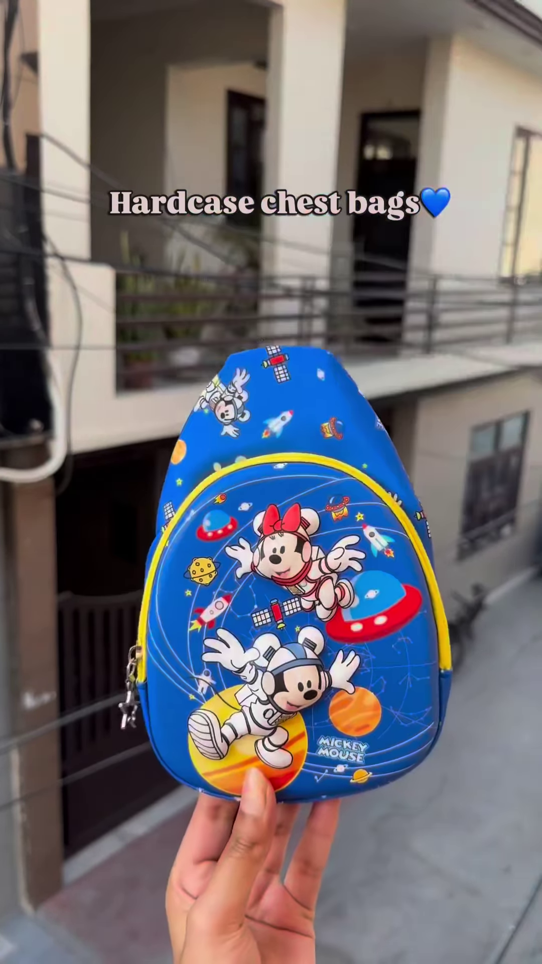 Blue Dinosaur-Themed Kids' Hardcase Chest Bag