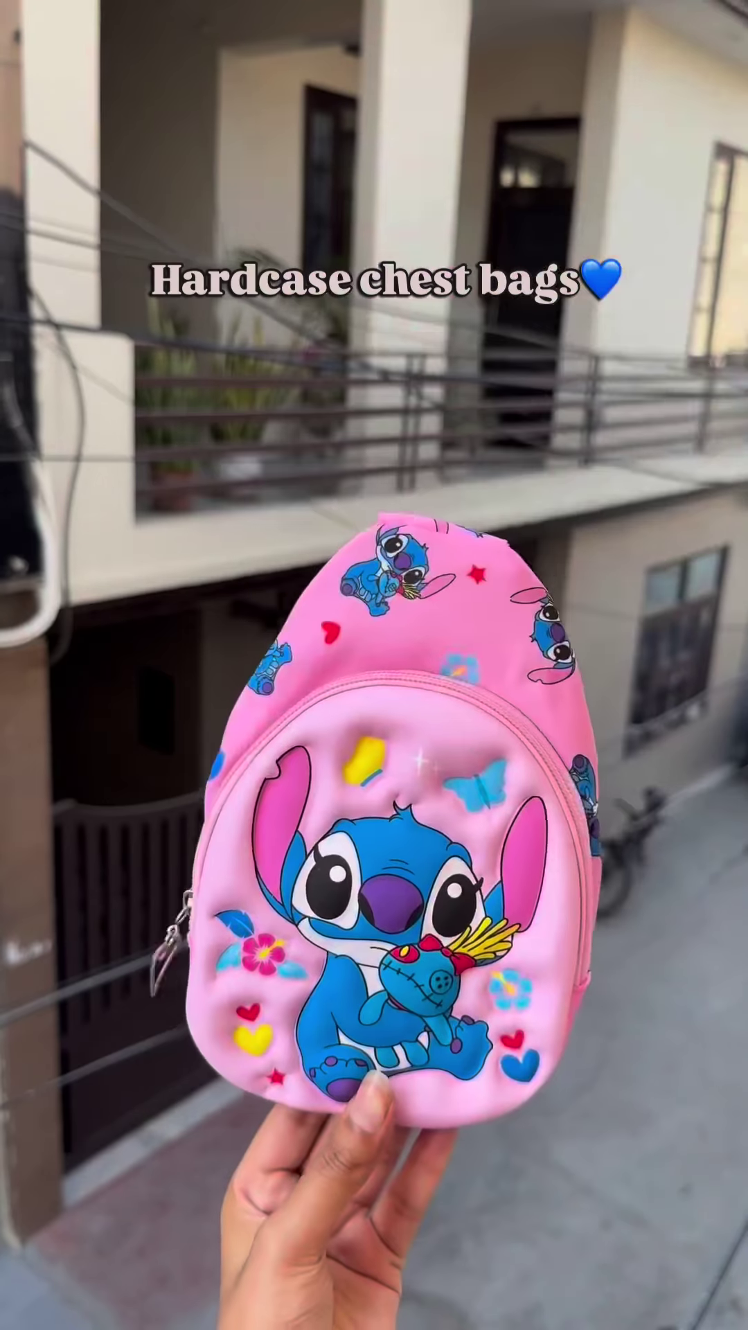Blue Dinosaur-Themed Kids' Hardcase Chest Bag